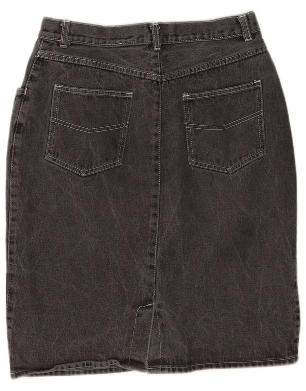 Falda vaquera vintage para mujer IT 42 Mediana W28 Algodón gris