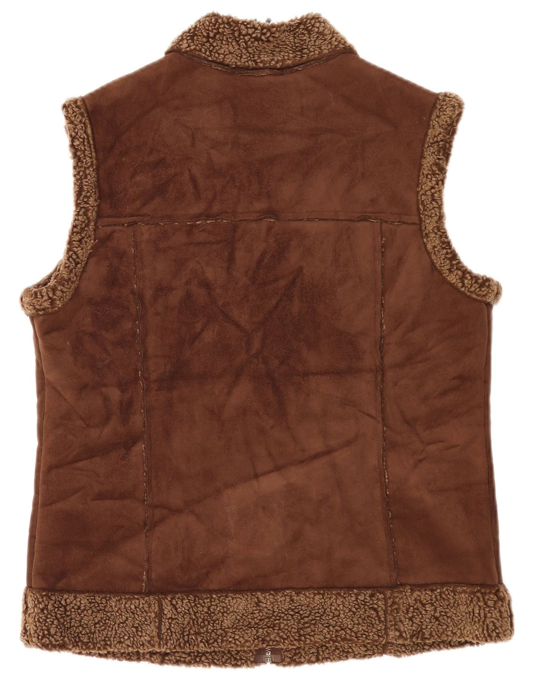 Marks & Spencer Chaleco Sherpa para mujer UK 42 Poliéster marrón medio