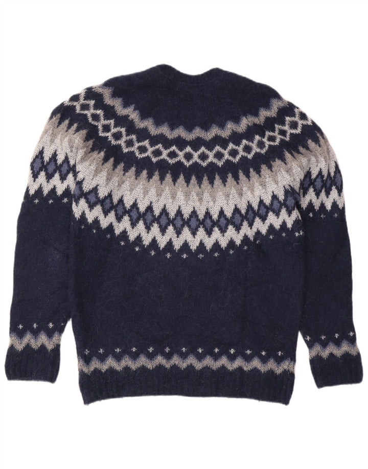 Massimo Dutti Jersey De Cuello Redondo Para Mujer UK 46 Large Azul Marino