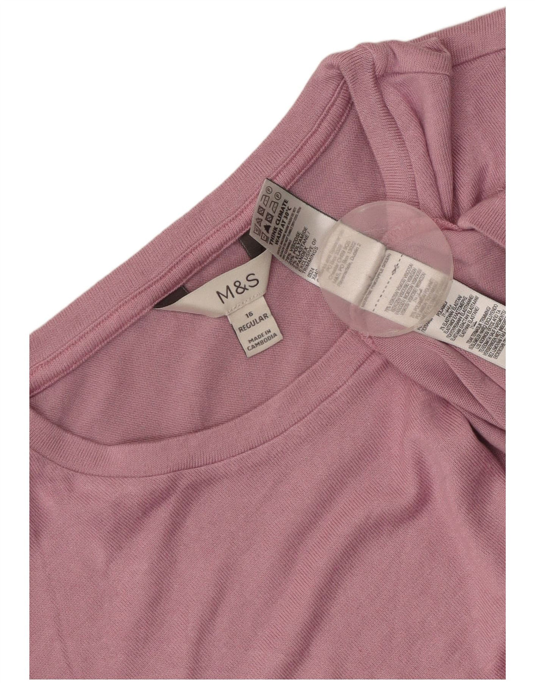 Marks & Spencer Top para mujer de manga larga UK 46 Viscosa rosa grande
