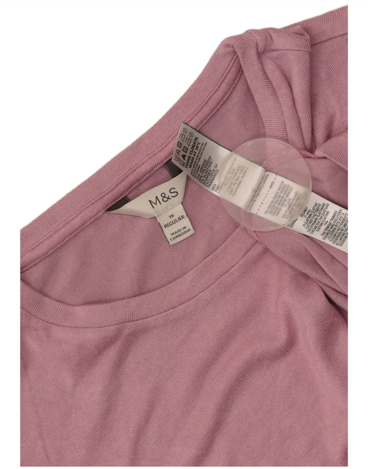 Marks & Spencer Top para mujer de manga larga UK 46 Viscosa rosa grande