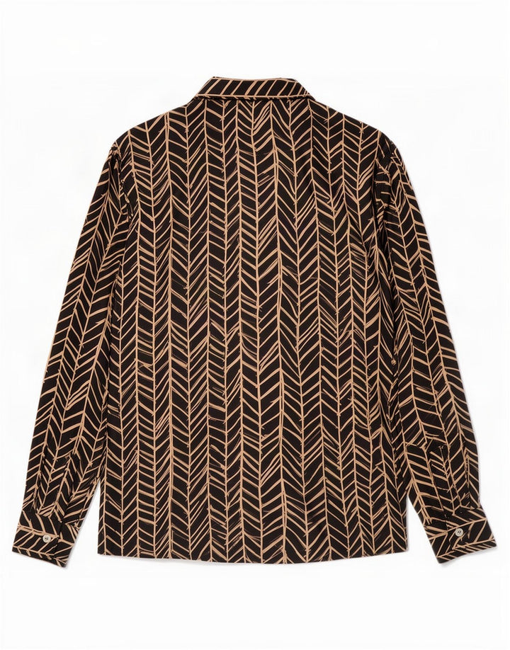 Iceberg Blusa Camisa Mujer IT 44 Mediana Seda Geométrica Negra