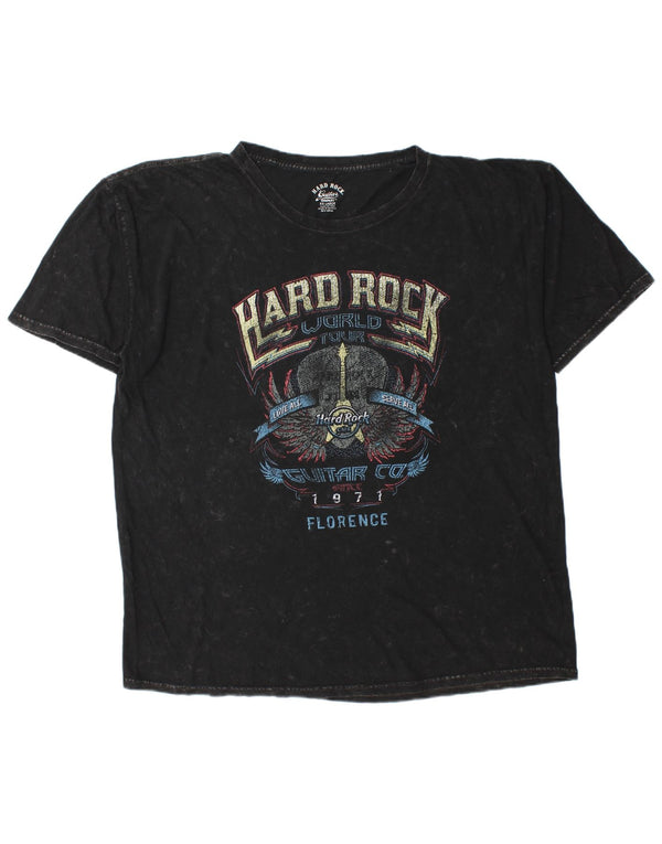 Hard Rock Cafe Camiseta gráfica Florence para hombre Top 2XL Algodón negro