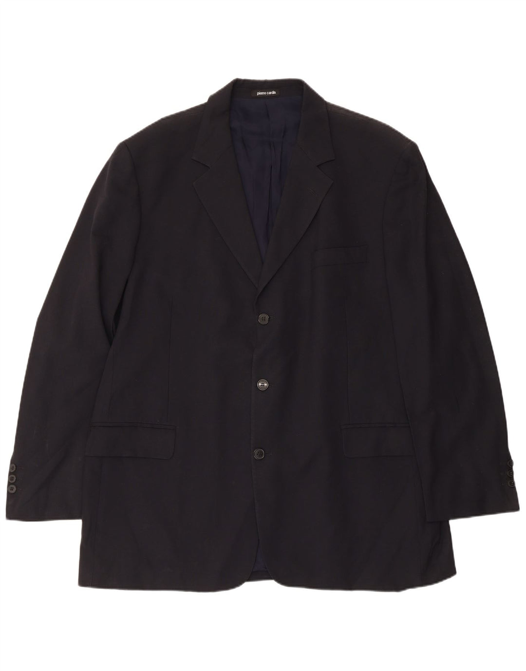 PIERRE CARDIN Mens 3 Button Blazer Jacket UK 38 Medium Navy Blue Wool