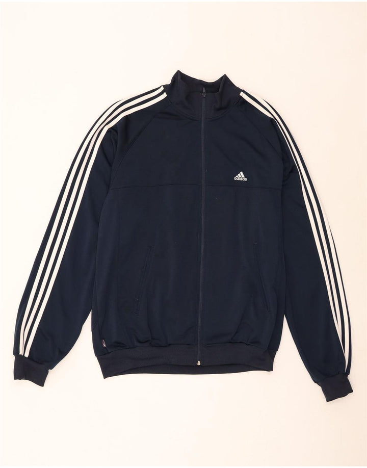 Adidas Hombre Chándal Top Chaqueta Grande Azul Marino Poliéster