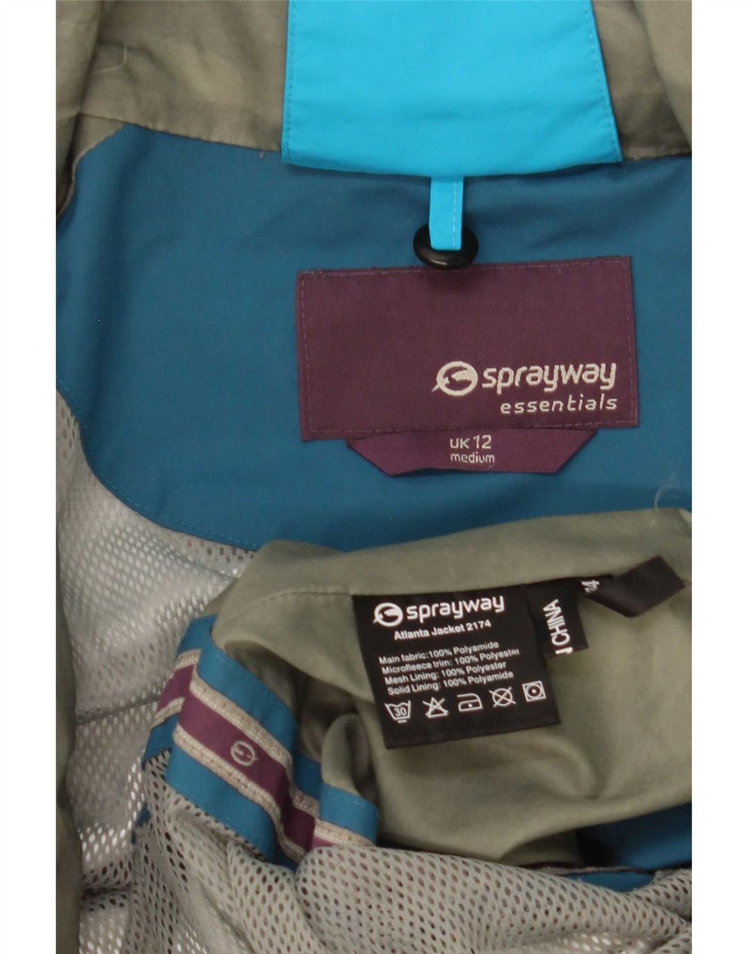 Sprayway Chaqueta impermeable con capucha para mujer UK 40 Azul medio Colorblock Poliamida