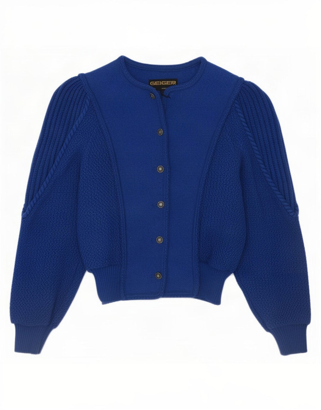 Geiger - Cárdigan para mujer, talla 36, color azul pequeño, lana virgen