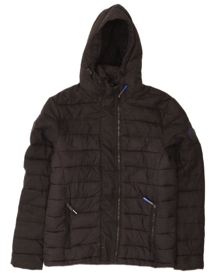 Superdry Chaqueta Acolchada Con Capucha Para Hombre ES 38 Nylon Gris Medio