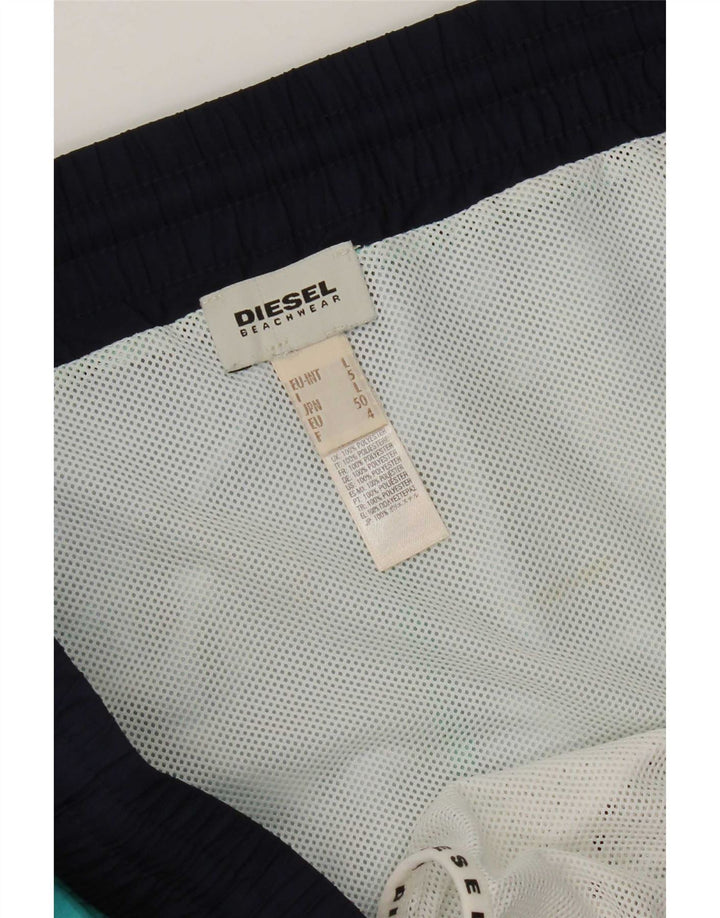 Diesel Hombre Bañador Con Estampado Abstracto Grande Poliéster Turquesa