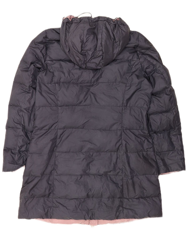 Dack's Abrigo acolchado con capucha para mujer UK 46 Grande Poliéster azul marino