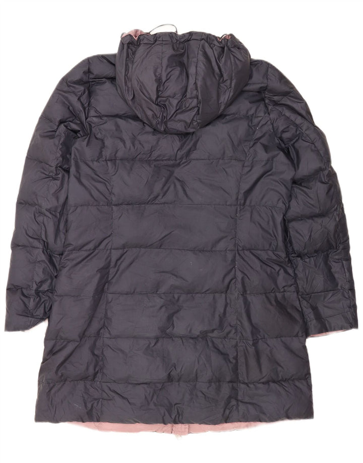 Dack's Abrigo acolchado con capucha para mujer UK 46 Grande Poliéster azul marino