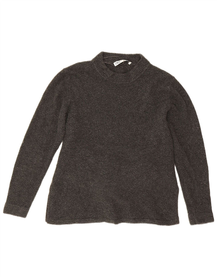 Zara - Jersey de cuello redondo para mujer, talla 40, color gris medio
