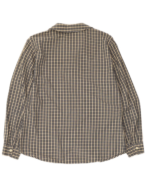 Sisley Womens Shirt IT 44 Medium Navy Blue Check Cotton
