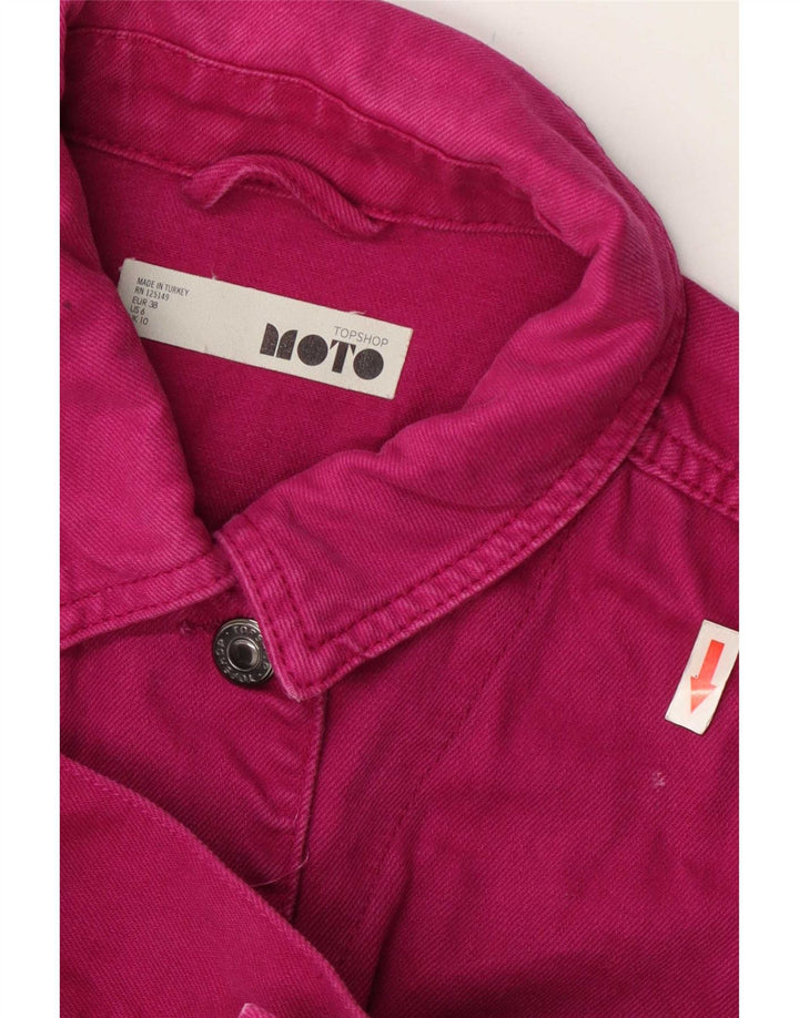 Topshop Chaqueta vaquera extragrande para mujer UK 10 Small Pink Cotton