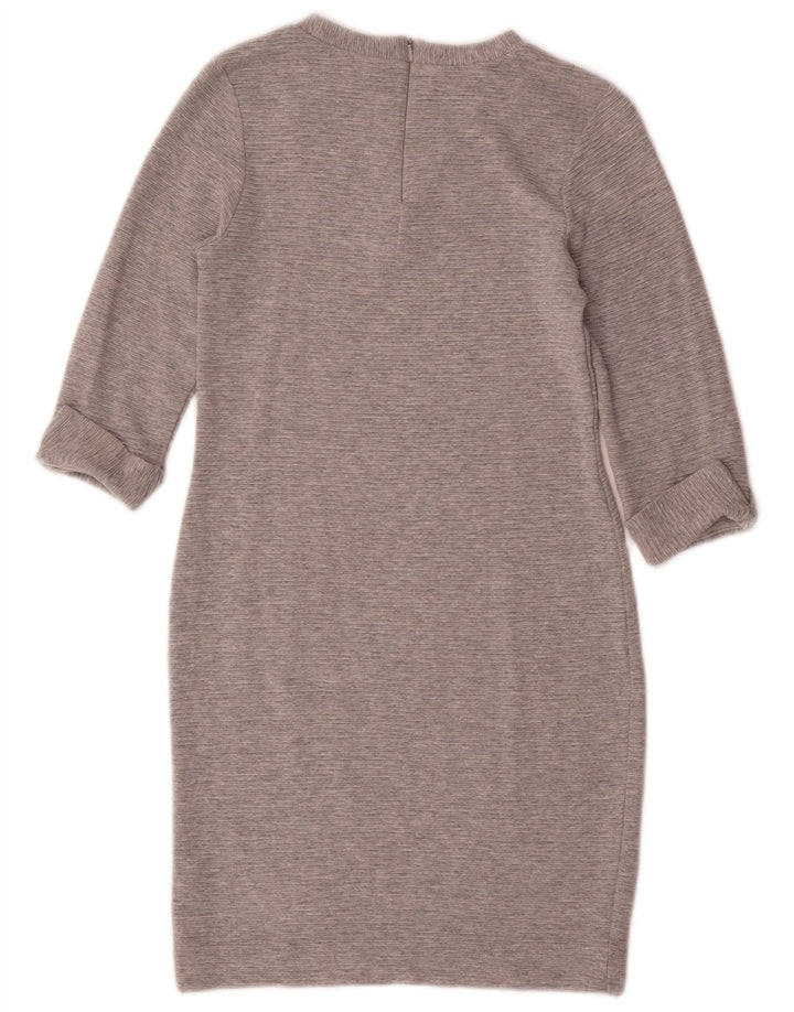 French Connection Vestido tubo de manga 3/4 para mujer UK 42 Viscosa gris medio
