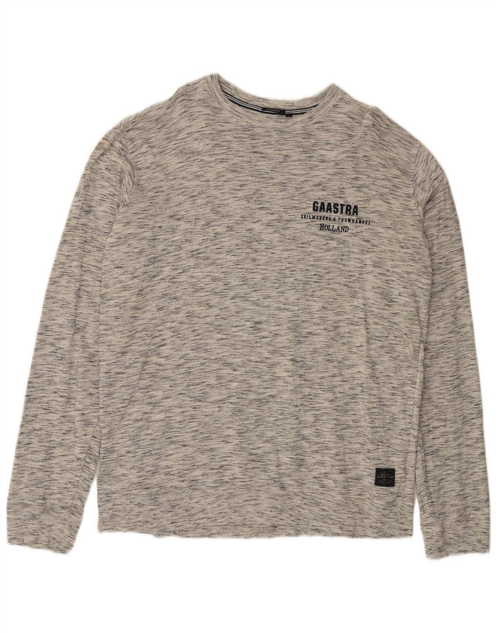 GAASTRA Camiseta de manga larga para hombre 3XL Algodón moteado gris