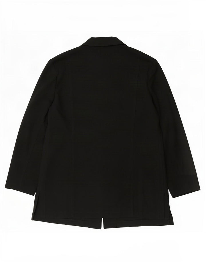 Vintage mujer camisa blusa EU 50 3XL poliéster negro