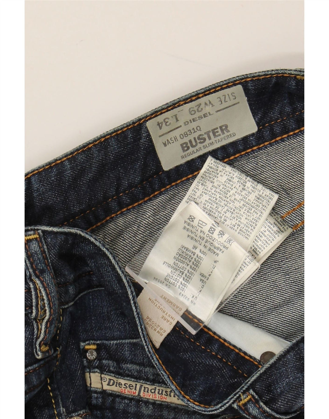 DIESEL Jeans Buster Regular Slim Tapered para hombre W29 L30 Algodón azul marino