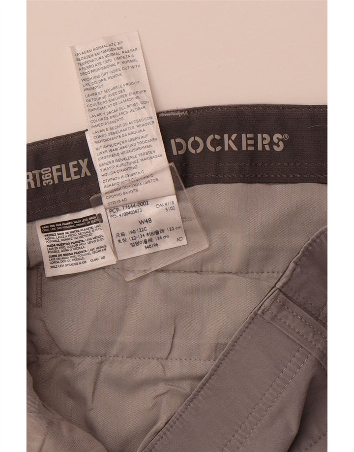 DOCKERS Pantalones cortos chinos para hombre W48 4XL Algodón gris