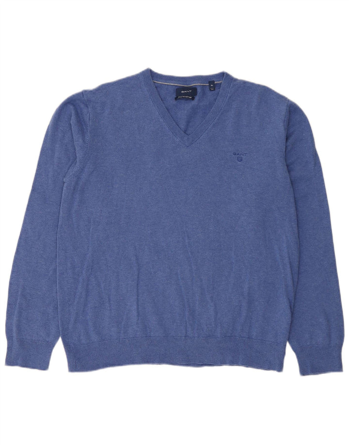 Gant Jersey con Cuello en V para Hombre XL Azul Algodón