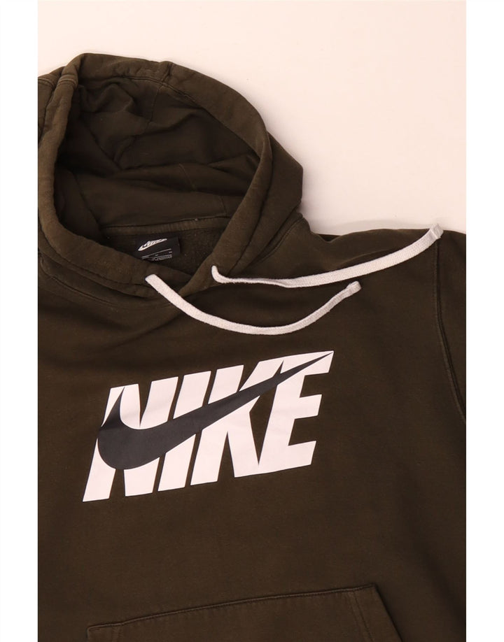 Nike Jersey con capucha gráfica de algodón caqui mediano