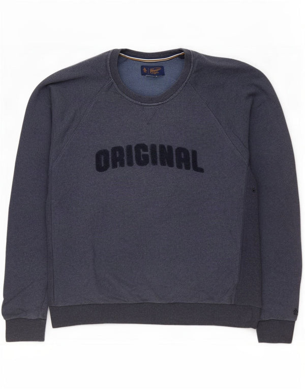Penguin Hombre Sudadera Gráfica Jumper XL Azul Marino Algodón