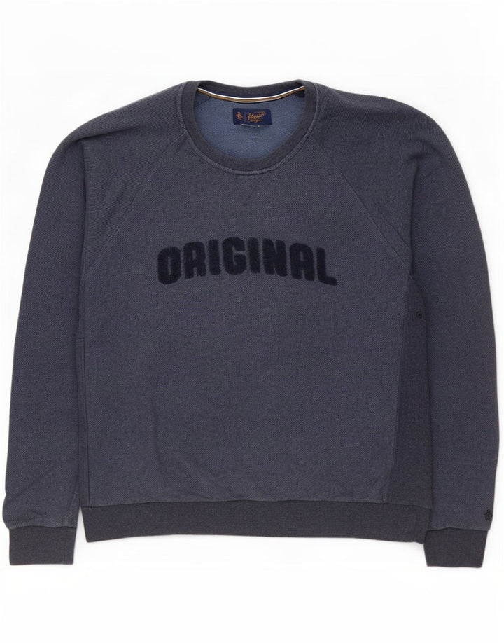 Penguin Hombre Sudadera Gráfica Jumper XL Azul Marino Algodón