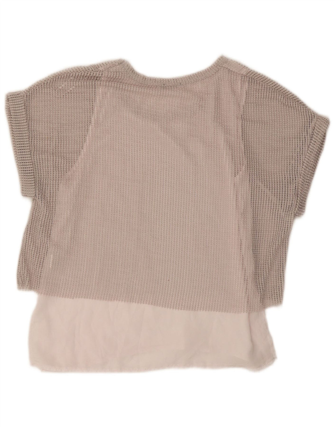 Zara Mujer Blusa Top UK 44 Poliéster Gris Medio