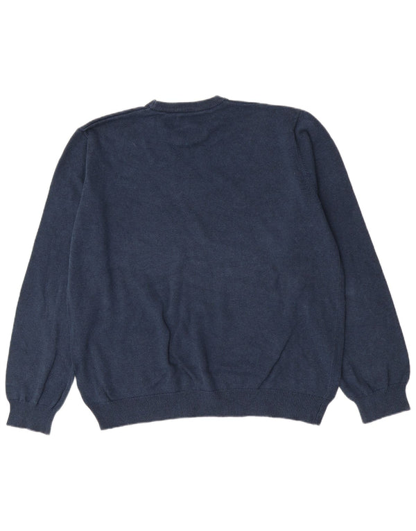 Marks & Spencer Jersey de cuello redondo para hombre XL Algodón azul marino