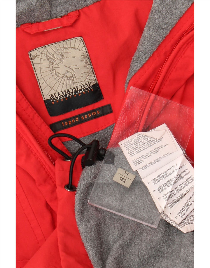 Napapijri Chaqueta anorak con gráfico geográfico para niños 13-14 años Poliamida roja