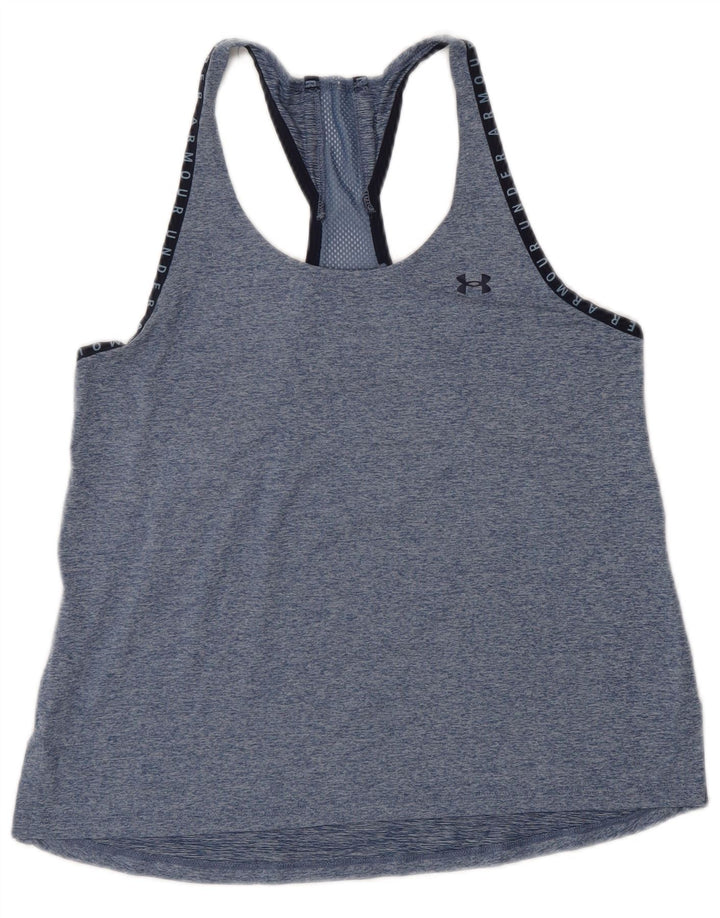 Under Armour Camiseta sin mangas gráfica para mujer UK 10 Small Blue Moteado