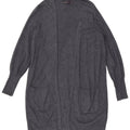 Marks & Spencer Suéter Cárdigan Abierto Largo para Mujer UK 10 Small Grey