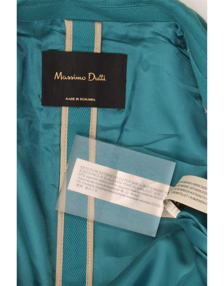 Massimo Dutti Chaqueta Blazer 1 Botón Mujer EU 40 Azul Medio Algodón
