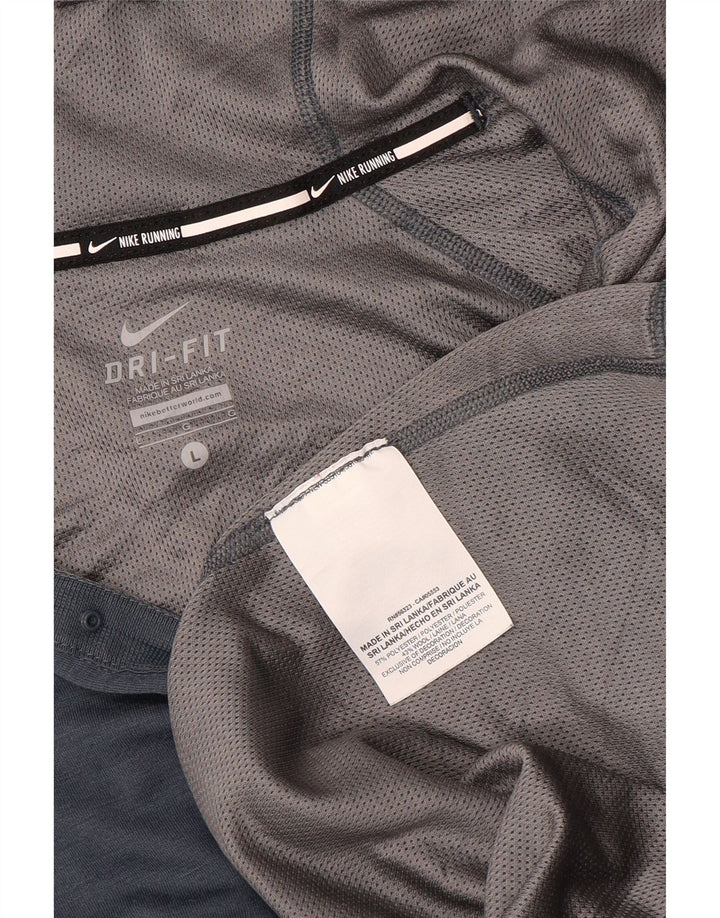 NIKE Mujer Dri Fit Sudadera con Capucha Chándal Top UK 40 Grande Azul Marino