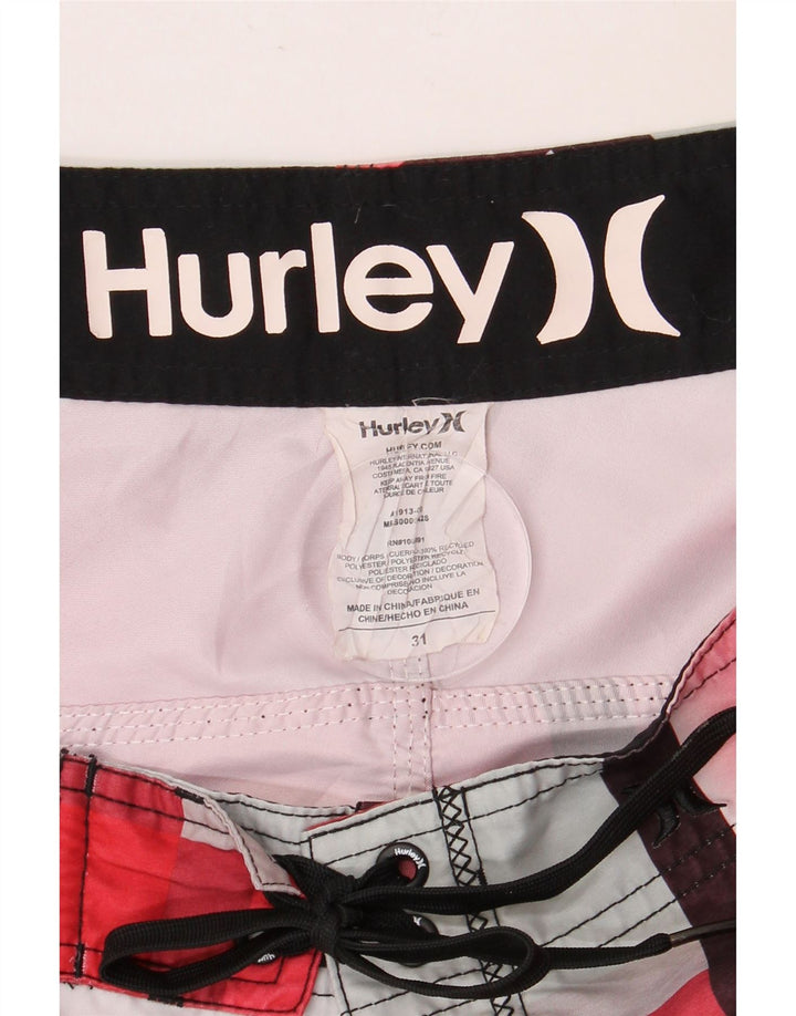 HURLEY Bañador Hombre Mediano Cuadros Rojos Poliéster