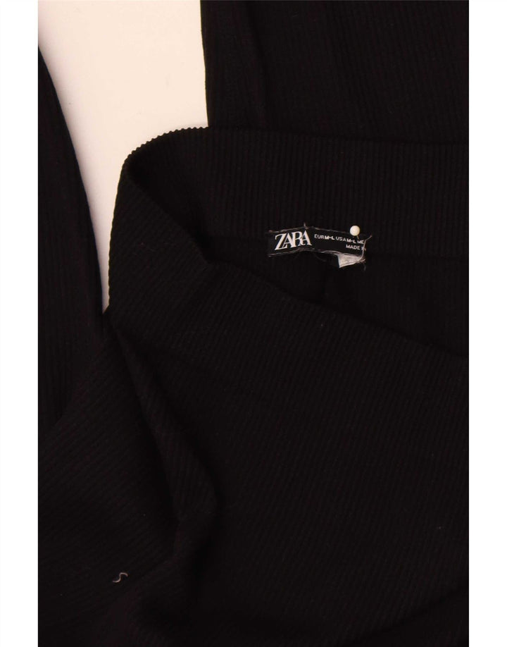 Zara Mujer Leggings Reino Unido 44 Mediano Negro