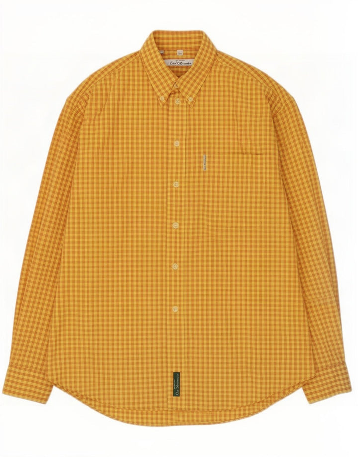 Camisa Ben Sherman para hombre a cuadros amarillos medianos