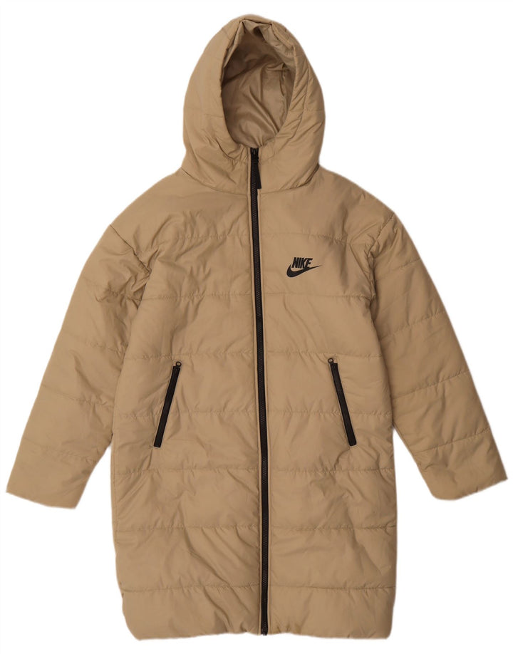 Nike Abrigo acolchado extragrande con capucha para mujer UK 6 XS Beige Poliéster