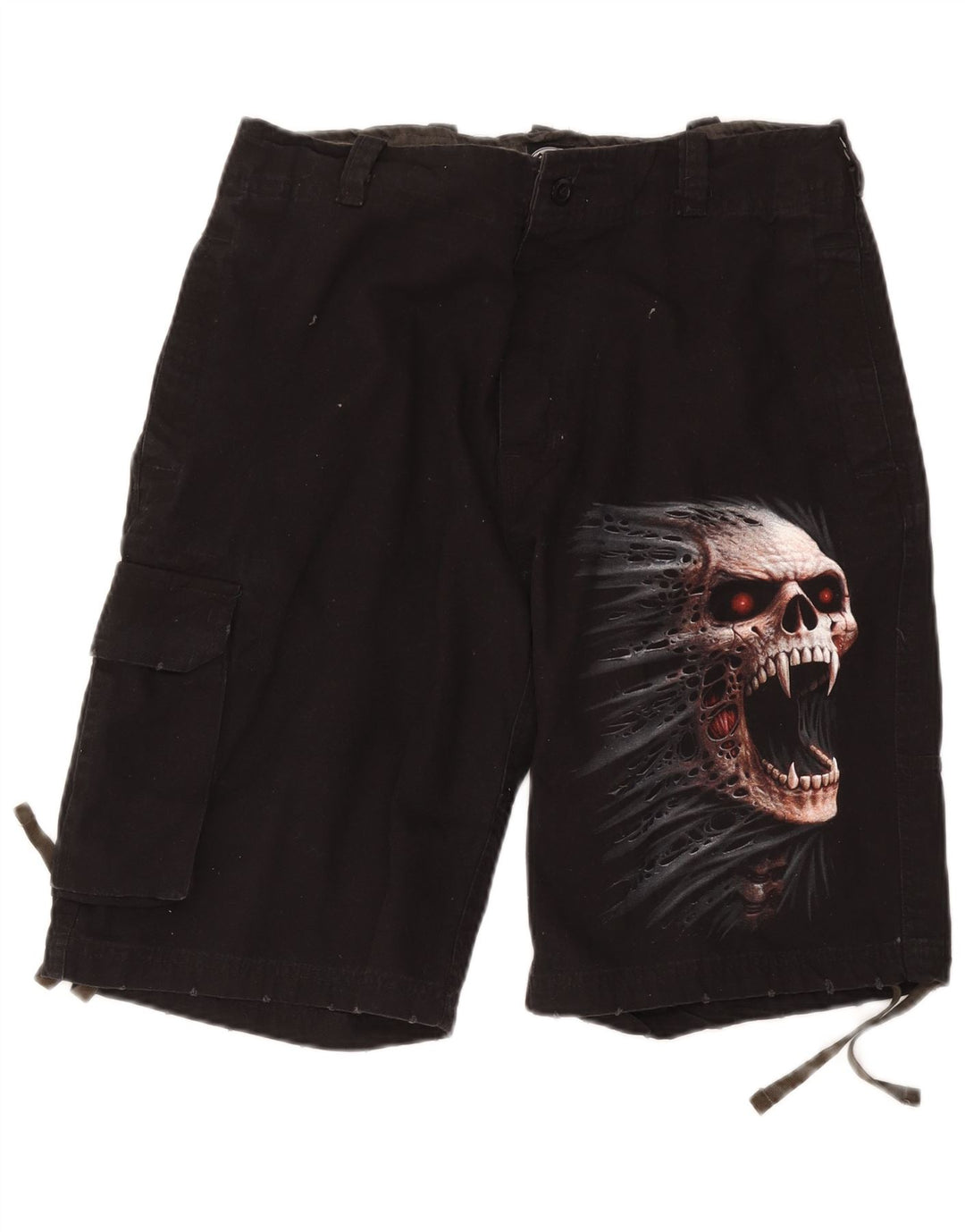 Pantalones Cortos Cargo Con Gráficos Espiral Para Hombre Mediano W36 Algodón Negro Gótico