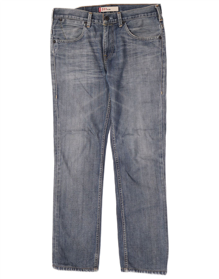 Levi's Hombre 511 Slim Jeans W33 L30 Algodón Azul