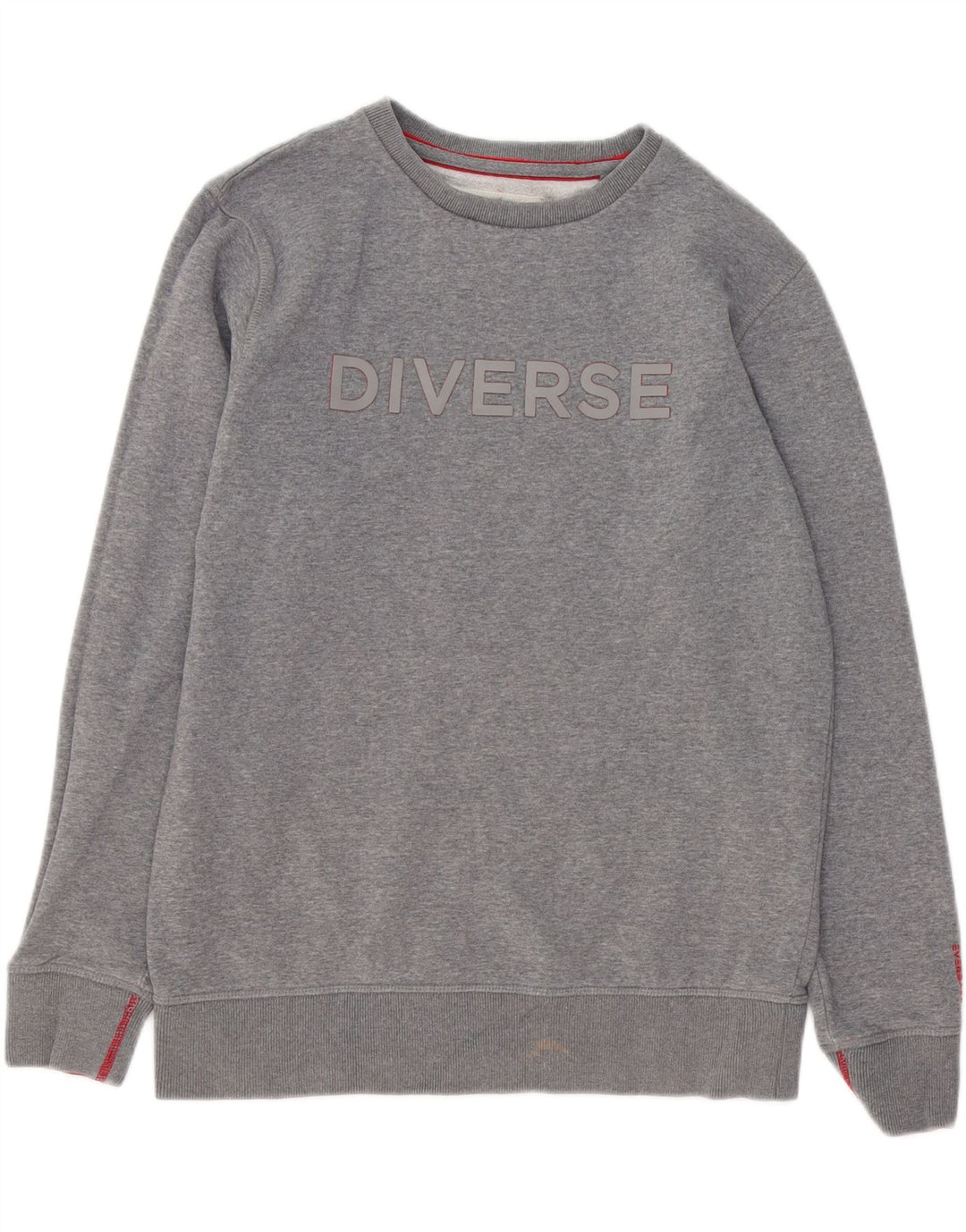 VINTAGE Mens Graphic Sweatshirt Jumper Small Grey Cotton
