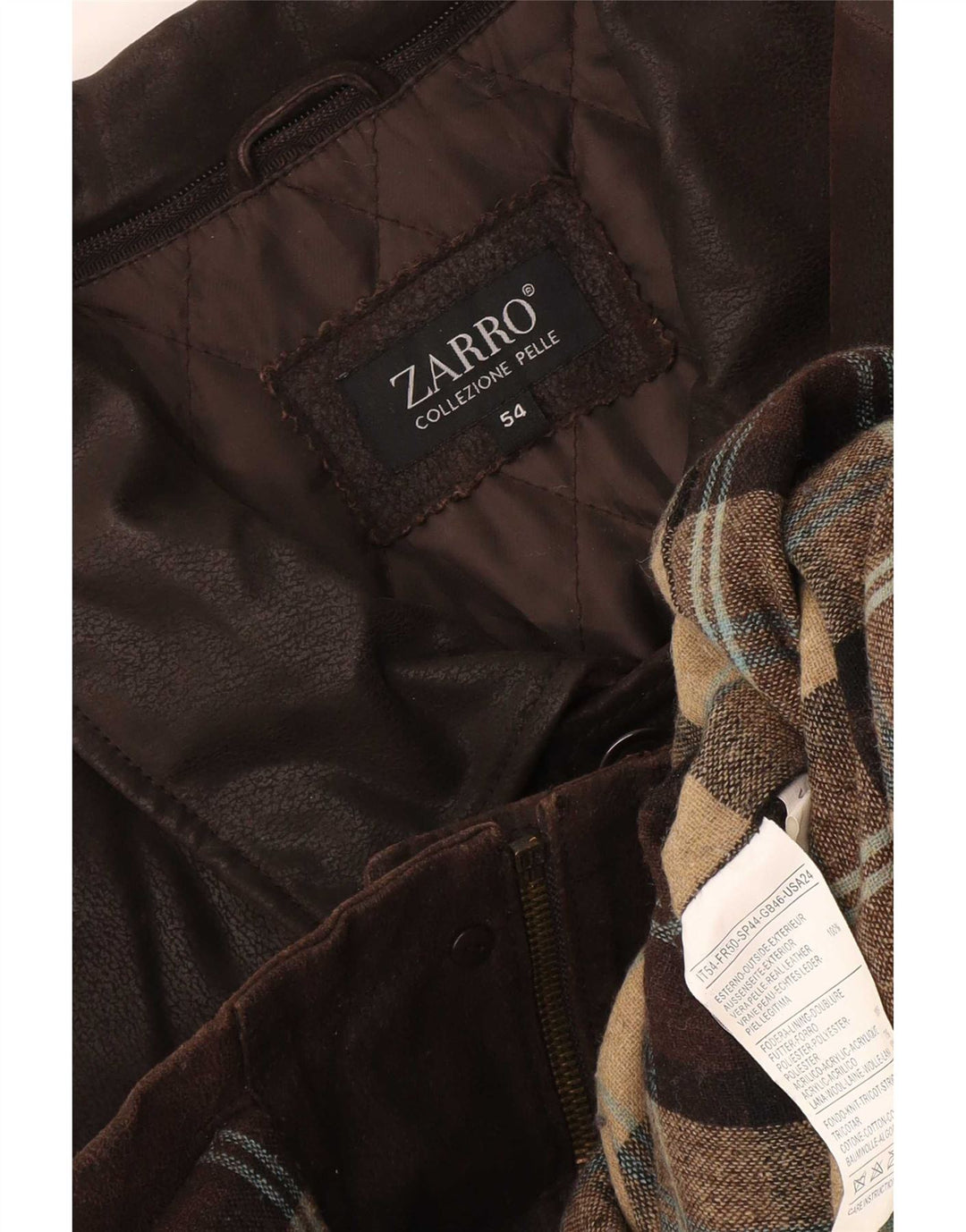 Zarro Abrigo cortavientos de cuero para hombre IT 54 2XL Marrón