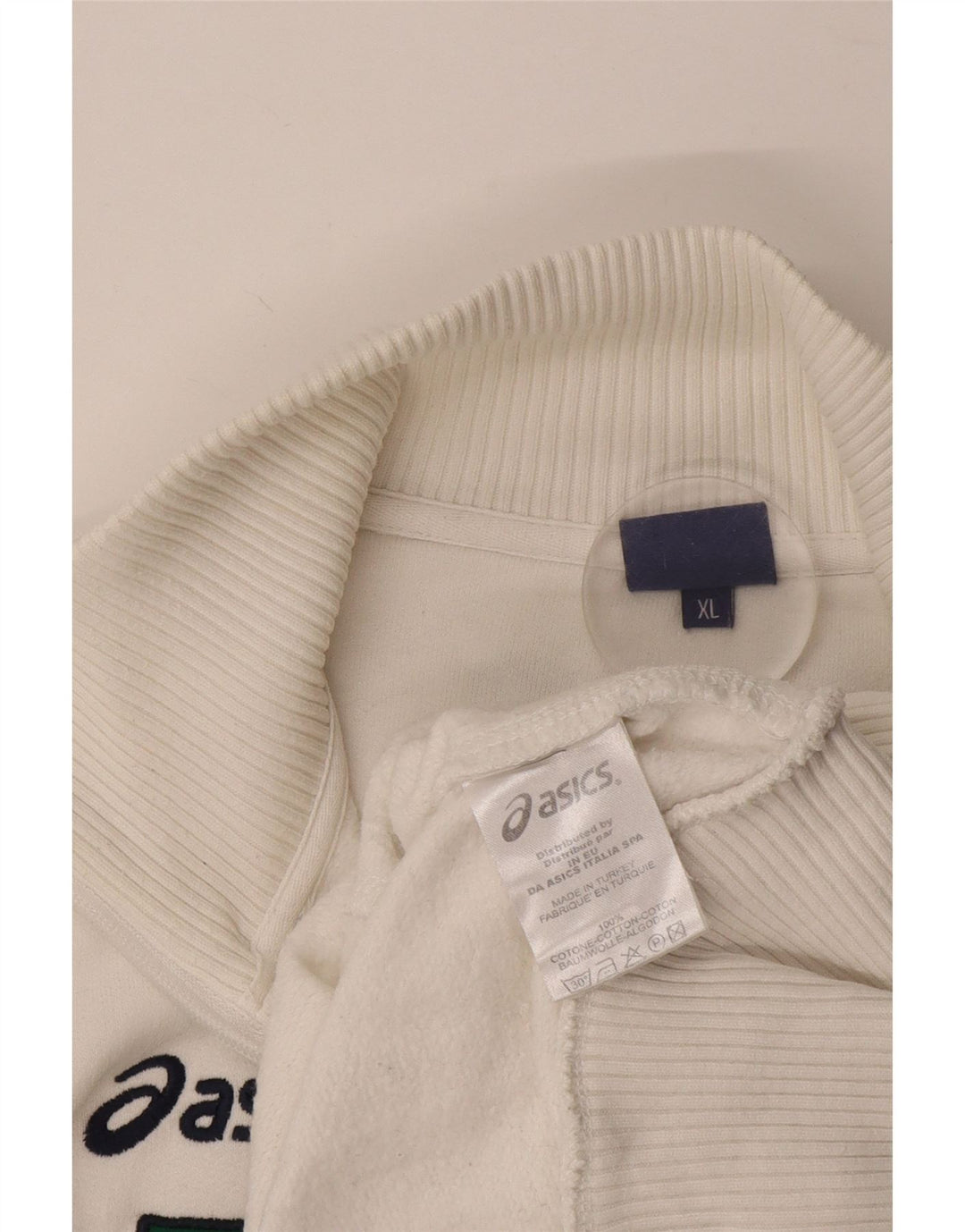 ASICS Chaqueta de chándal gráfica para hombre XL Algodón blanco