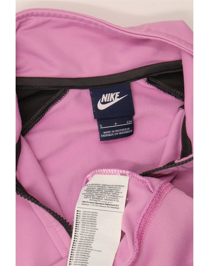 NIKE Chaqueta de chándal para mujer UK 10 Small Pink Colourblock Poliéster