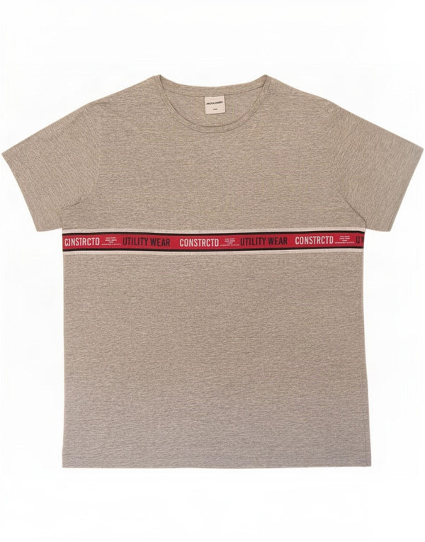 Jack & Jones Camiseta estampada para hombre Top grande de algodón moteado gris
