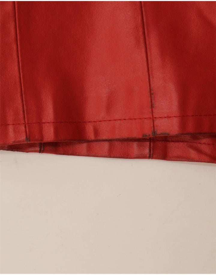 Chaqueta de cuero vintage para mujer IT 48 XL cuero rojo