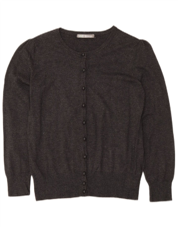 Marks & Spencer Suéter tipo cárdigan para mujer UK 44 Viscosa gris medio