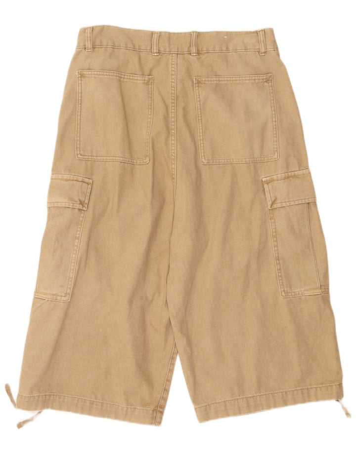 Zara Mens Cargo Bermudas Shorts EU 42 Grande W32 Algodón Beige