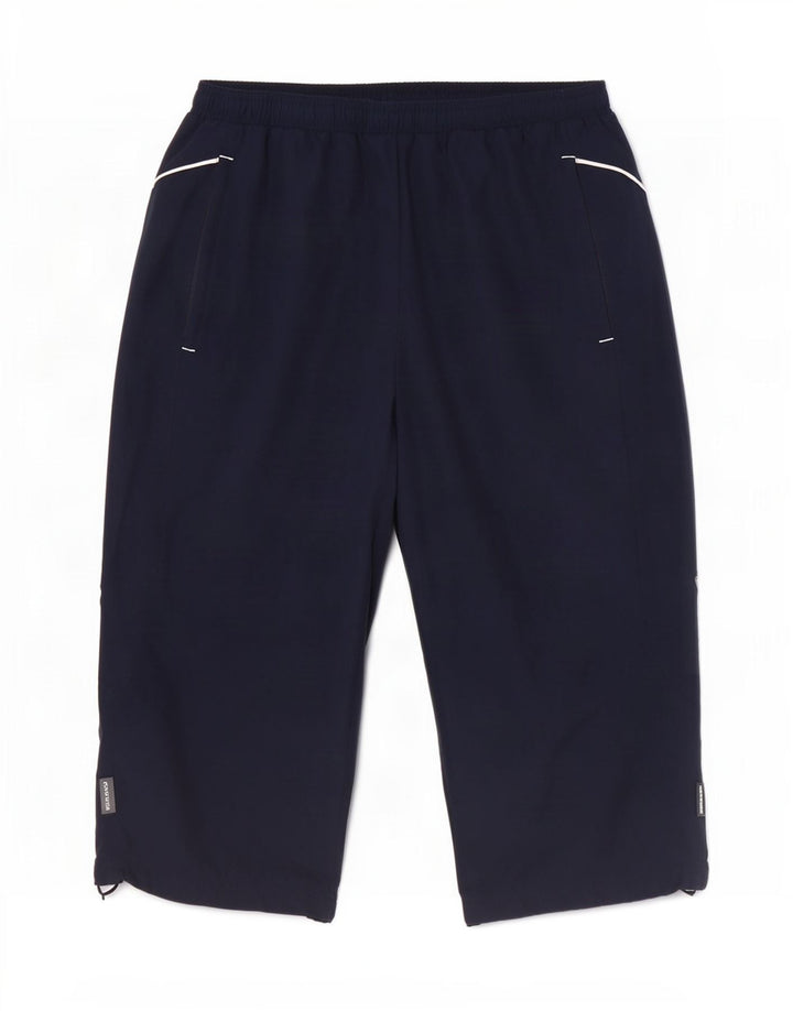 Reebok Mens Capri Chándal Pantalones Pequeños Azul Marino Poliéster