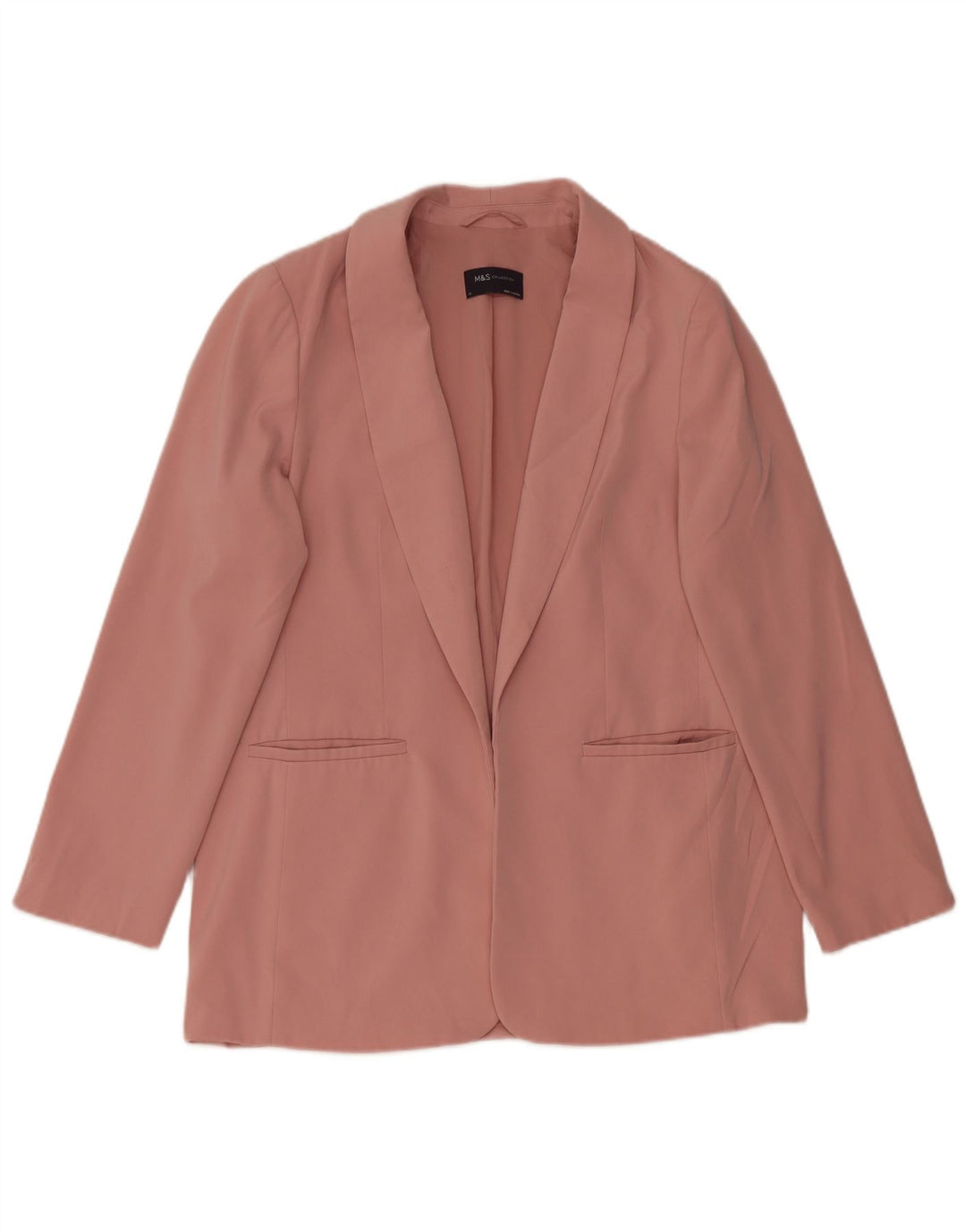 Marks & Spencer Chaqueta tipo blazer abierta para mujer UK 44 Grande Poliéster rosa